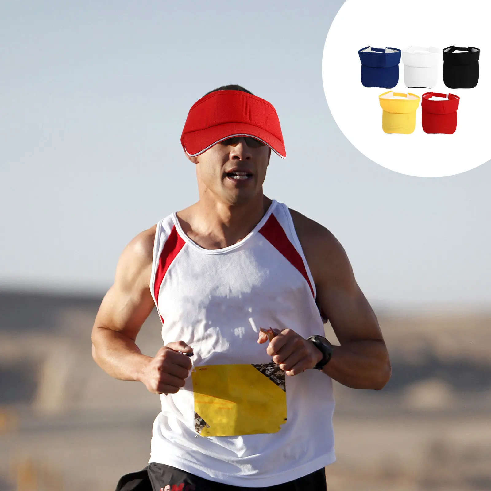 5 قطعة قبعات واقية من الشمس للجنسين قابل للتعديل رياضي الصيف في الهواء الطلق السفر الشاطئ عرق برهان قبعة بواقٍ للشمس قبعة قابلة للتعديل