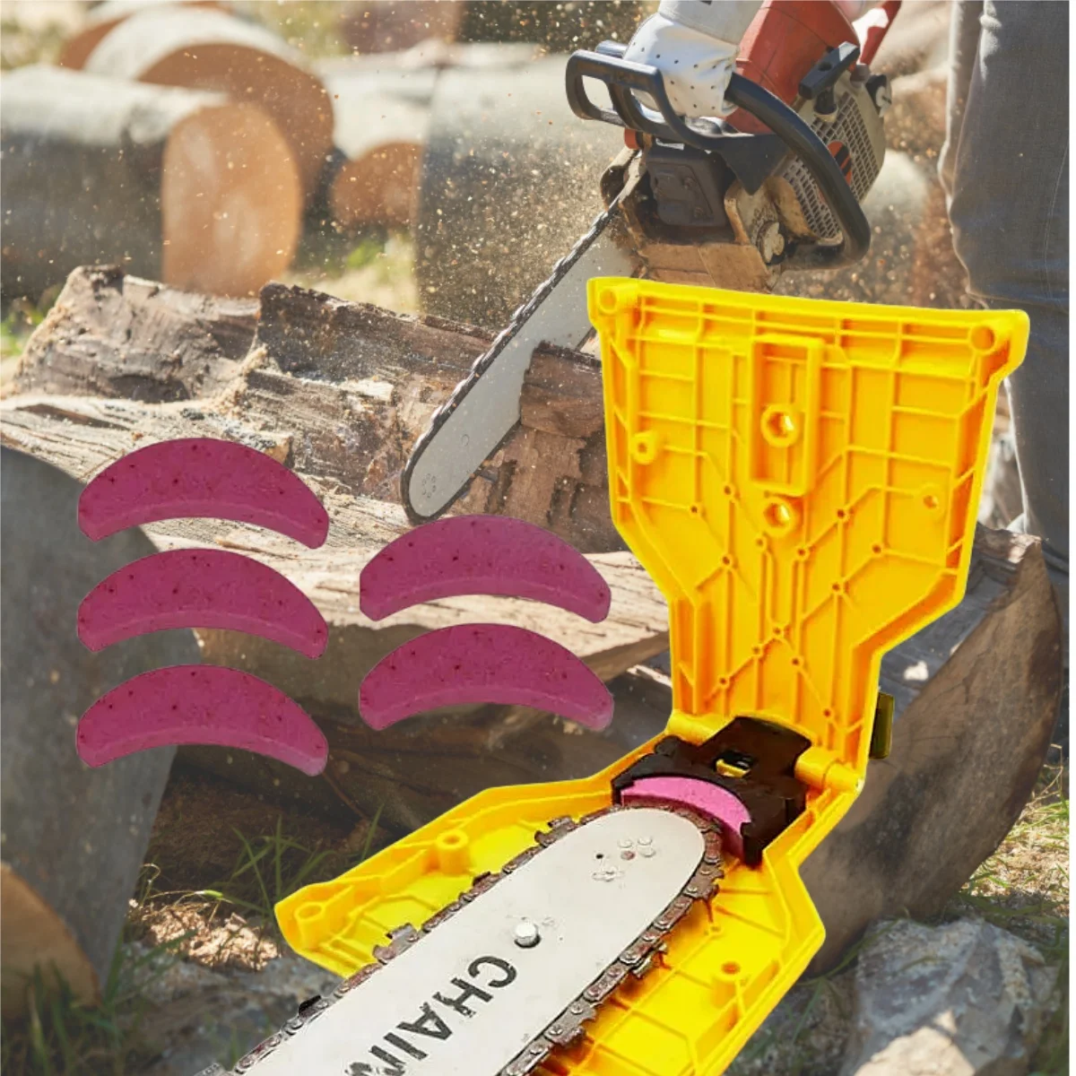 Upgrade Universal Chainsaw Teeth Sharpener Tool Portable Chain Sharpening Kit Fast Grinding Chains All Size Saw Woodworking Tool