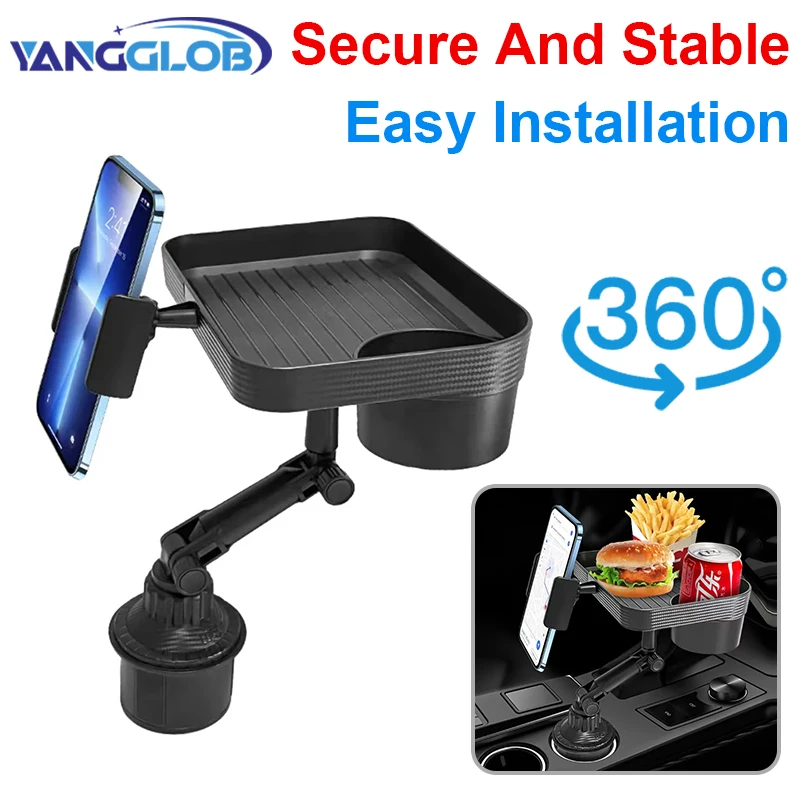 

Автомобильный держатель для телефона, подставка, поднос, вращение на 360 градусов, слот для стола, организованные регулируемые аксессуары для напитков для Iphone 14 13