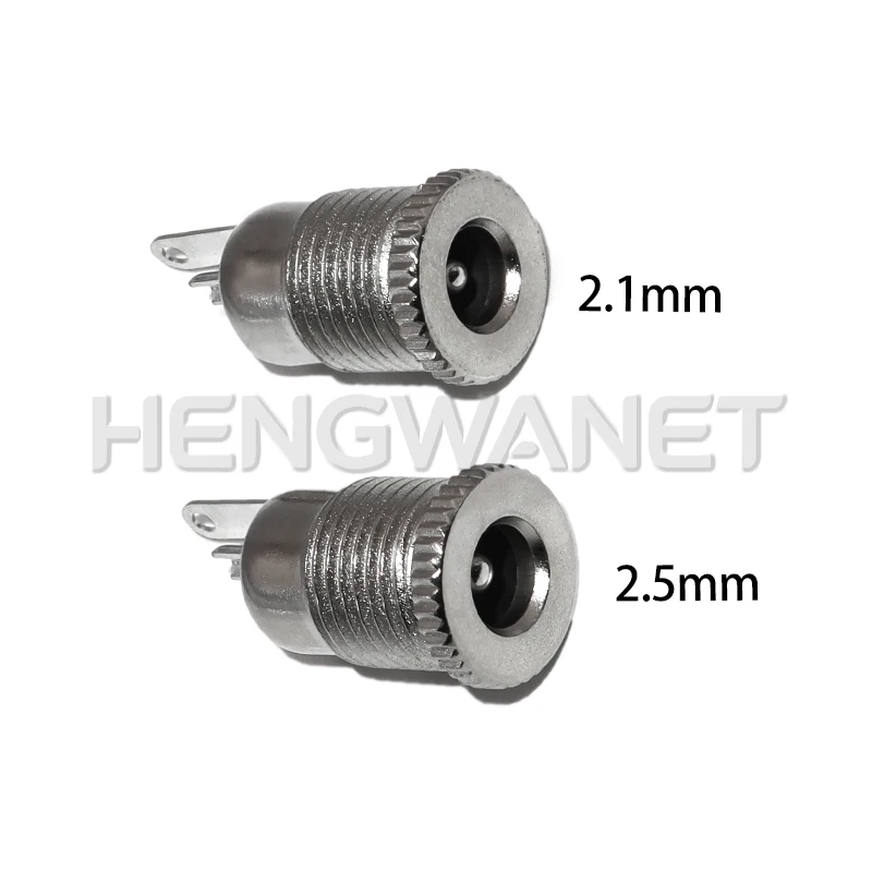 5PCS/LOT DC099 5.5 mm x 2.1mm  5.5 x 2.5 DC Power Jack Socket Female Panel Mount Connector Metal DC-099 Open Hole 11MM