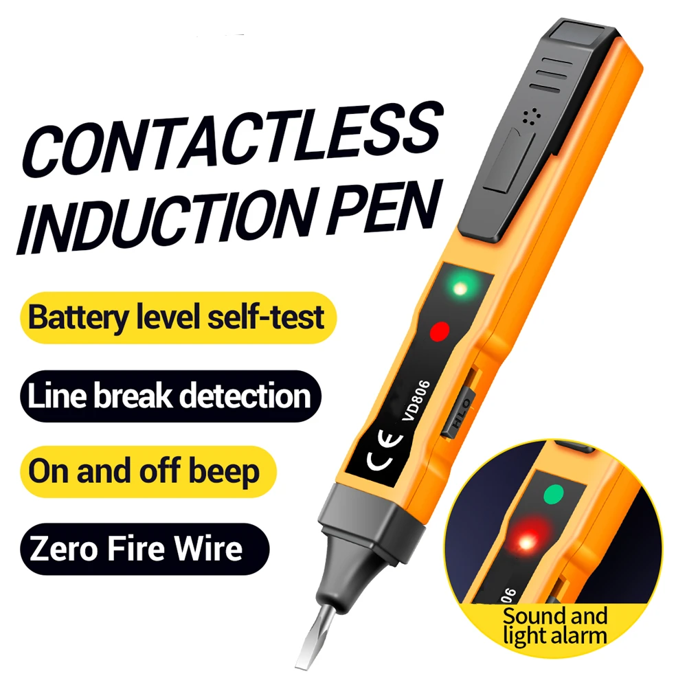 Kontinuität Spannungsdetektor Stift Berührungsloser induktiver AC/DC Spannungsmesser Elektrischer kompakter Stift Spannungsbatterie Teststift