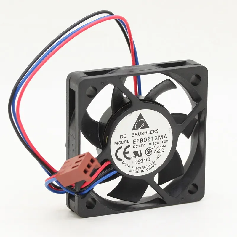 for EFB0512MA 12V 0.12A 5010 5CM 3-wire Silent CPU Fan for Main Case