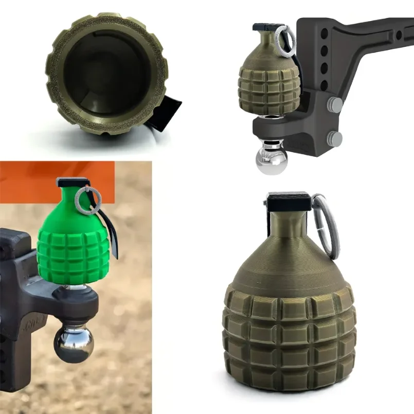 For 50mm Tow Bar Grenade Prop Covers Cap Ornament Tow Bar Cap Universal Hitch Prop Covers for Protection Automobile Decoration