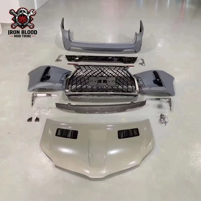 

Suitable for 2011-2020 Toyota Sienna modification upgrade to LM front and rear body kit with hood grille