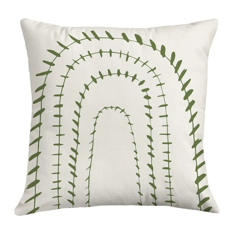 الحد الأدنى الشمال Ins نمط وسادة المنزل Morandi الأخضر غرفة المعيشة وسادة لينة الفنية مجردة الطازجة أريكة الديكور #5