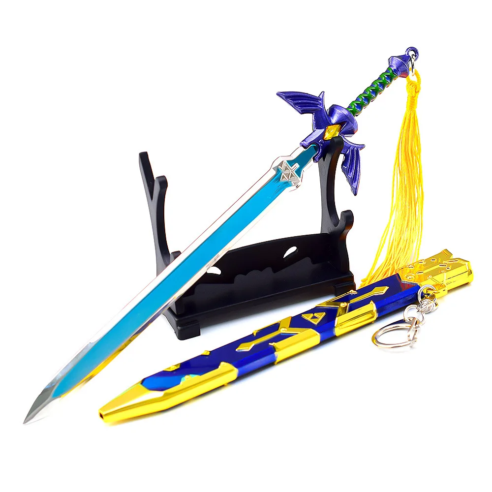 Porte-clés de jeu animé The Legend of Zeld, 22cm, Version d'essai final, épées Katana, modèle d'armes, figurines d'action en métal, jouets cadeaux pour enfants