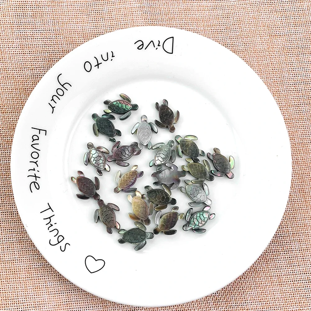 2PCS Natural Tortoise Abalone Shell Charms Pendants Mother Pearl Shell Pendants for Jewelry Making Finding Necklace Accessories