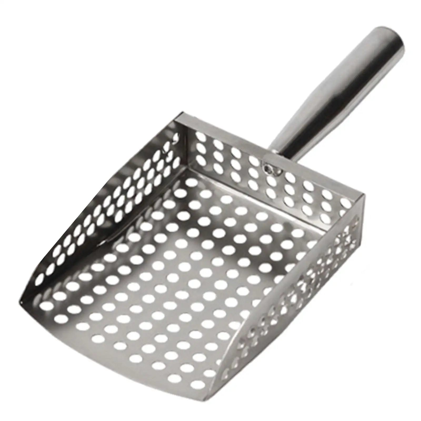 Large Beach Scoop Stainless Steel Sand Sifting Shovel Mesh Dipper Hand Tool for Resort Shell and Litter Removal