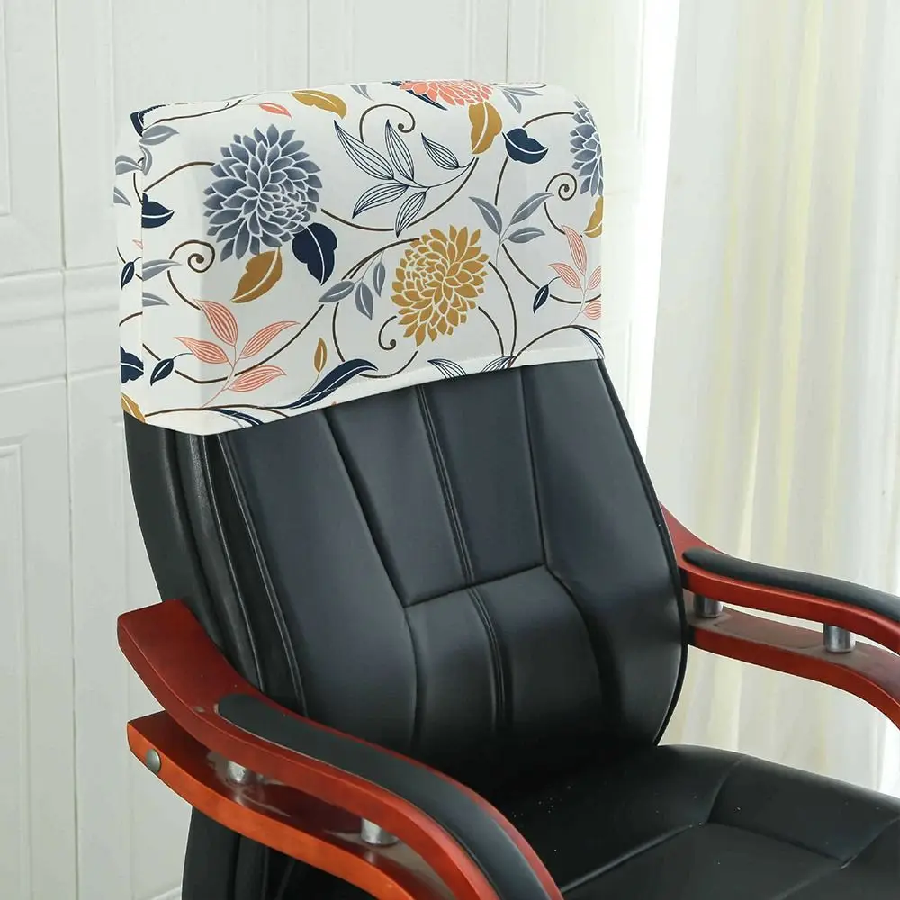 Cartoon Panda Penguin Rose Pattern Elastic Office Chair Backrest Cover Comfortable Dustproof Chair Back Protection Household
