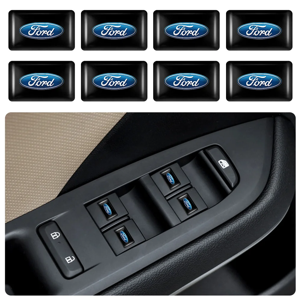 10/20/50Pcs Car Steering Wheel Interior Epoxy Reflective Stickers For Ford Escape Fusion Escort Edge Mondeo Focus Explorer Kuga