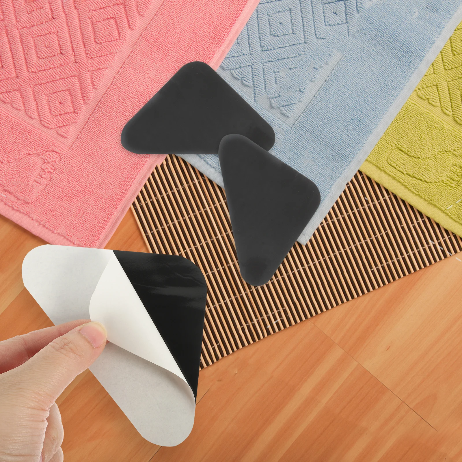 8 قطعة ملصقات تثبيت مضادة للانزلاق لسجادة السجاد حصيرة غير وسم شريط القابض مناسبة بلاط السيراميك الصلب الاستخدام اليومي