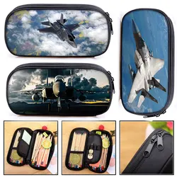 F-15 Eagle Military Fighter Jet Print Cosmetic Case Pencil F-22 Raptor Stationary Bag Teenager Pencil Box School Supplies Gift