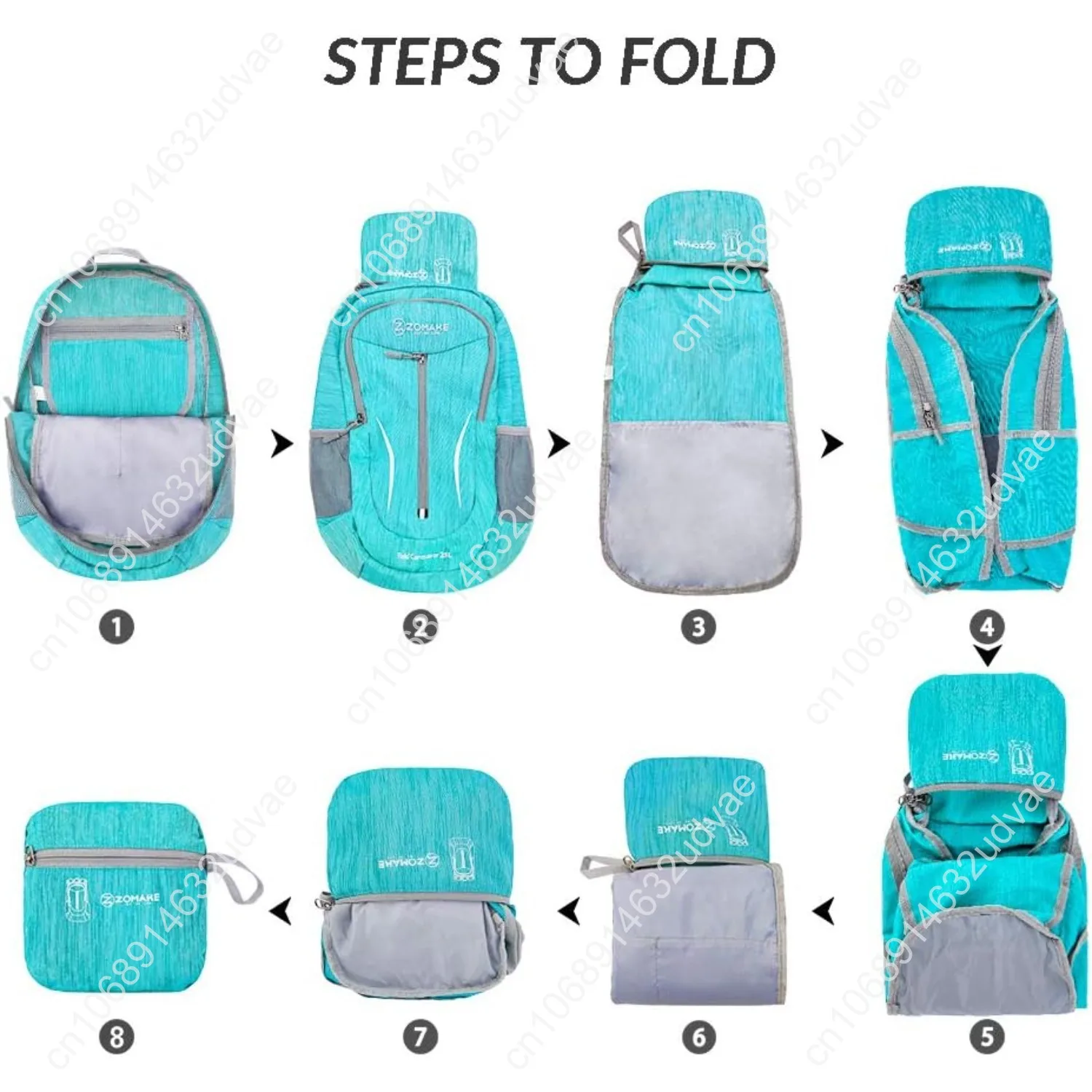 ZOMAKE 25L Ultra Lightweight Packable Backpack, Foldable Hiking Backpacks Water Resistant Small Folding Daypack for Travel(Aqua