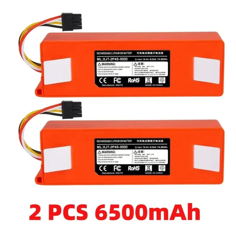 

14.4V Vacuum Cleaner Battery 6500mAh For Original Xiaomi Roborock S55 S60 S65 S50 S51 S5 MAX S6 Battery replace