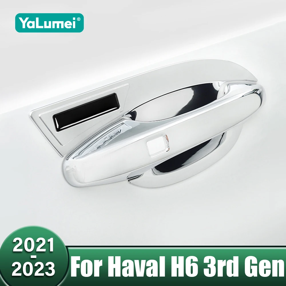 

Car Outer Door Handle Catch Cover Trim Cap Door Bowl Protection Trim Sticker For Haval H6 3rd Gen 2021 2022 2023 GT DHT-PHEV