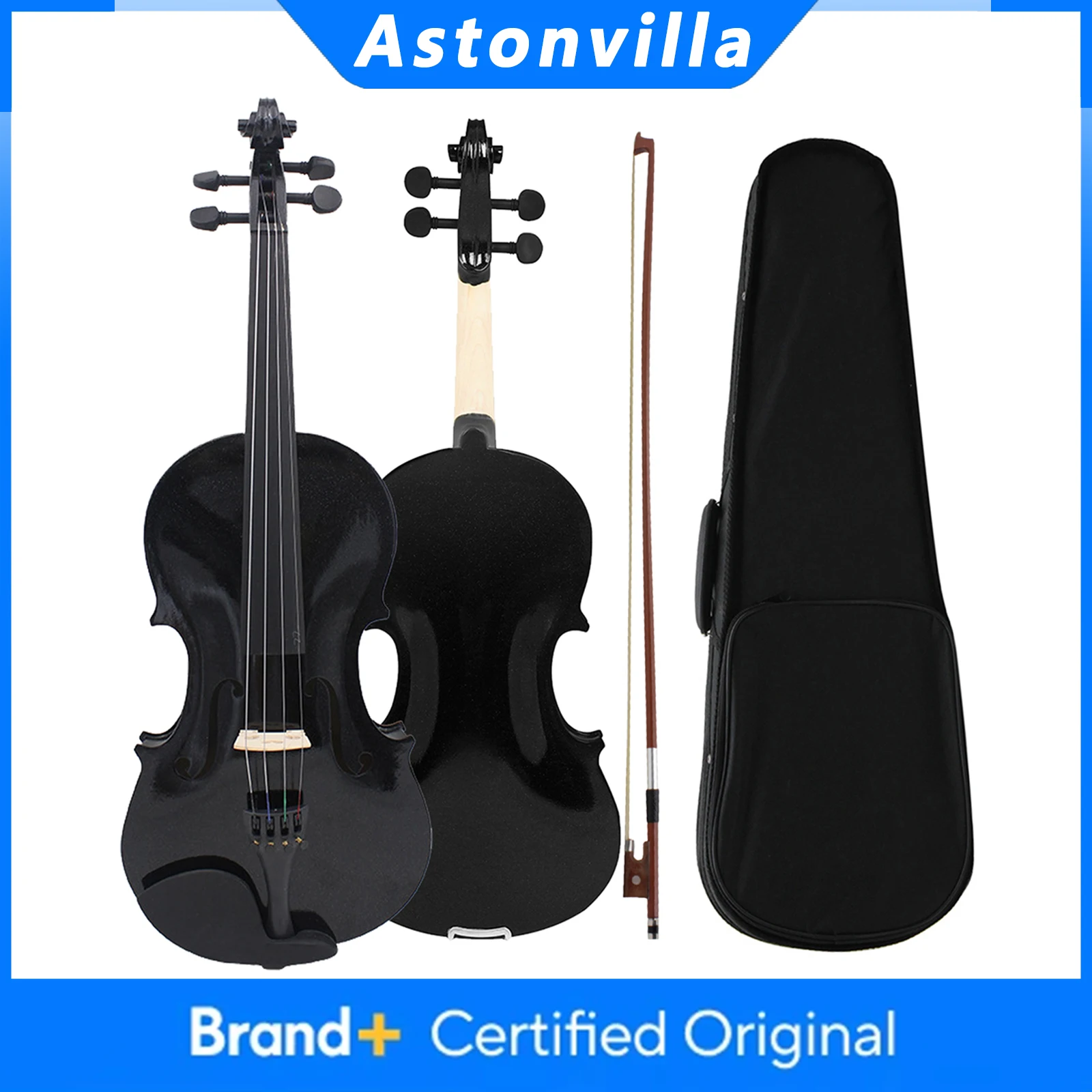 

Astonvilla Violin 4/4 1/8 Acoustic Solid Wood Violino Basswood Panel Violin With Case Bow Beginner Violin Musical Instrument