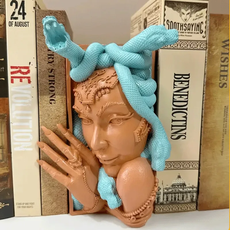 

Подставки для книг из смолы, готическая змея, тяжелая полка, поддержка для библиотеки, кабинета, домашнего офиса, декор для любителей книг, Рождественский подарок