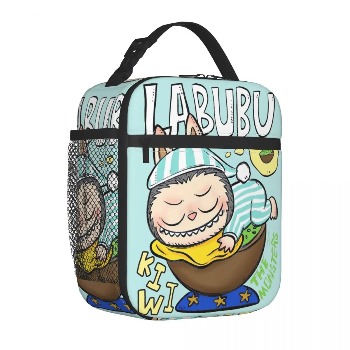 POP MART Labubu Sleep Cute Cartoon Popmart Insulated Lunch Bags Storage Food Box Reusable Cooler Thermal Bento Box For Work