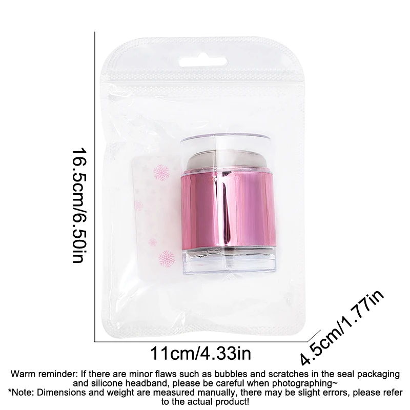 Double Headed French Nail Art Stamper พร้อมเครื่องขูดเล็บซิลิโคนหัวเล็บแม่พิมพ์ปั๊มแม่แบบสําหรับ DIY เล็บขนาด