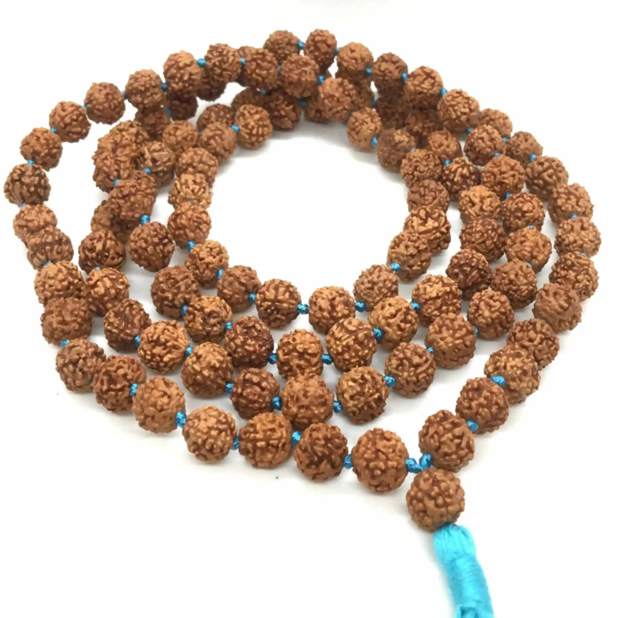 8mm Natural brown Rudraksha 108 knot Meditation necklace Easter Beaded Healing Thanksgiving Day Dark Matter Mental Glowing