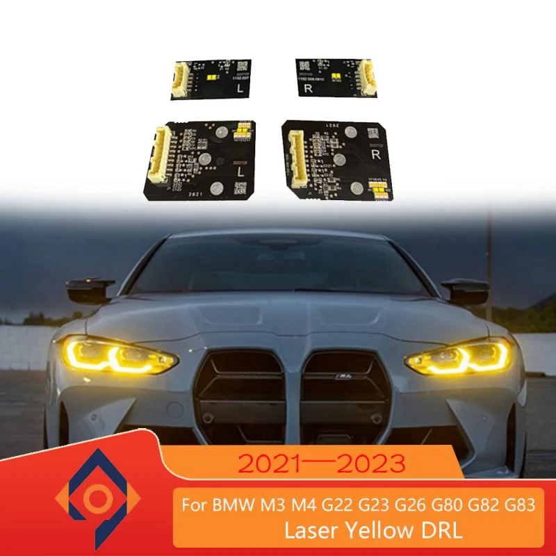 

Car Headlight Yellow Chip For BMW 4 Series M3 M4 G22 G23 G26 G80 G82 G83 2021-2023 Laser Lemon Yellow Module Plug And Play