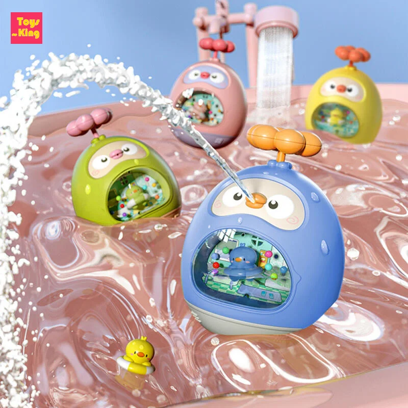 Baby Bath Duck Toy Bath Soothing Toy Land Water Tumbler Kids Toys Press Water Spout Amphibious Cognitive Floating Swing Toy Gift