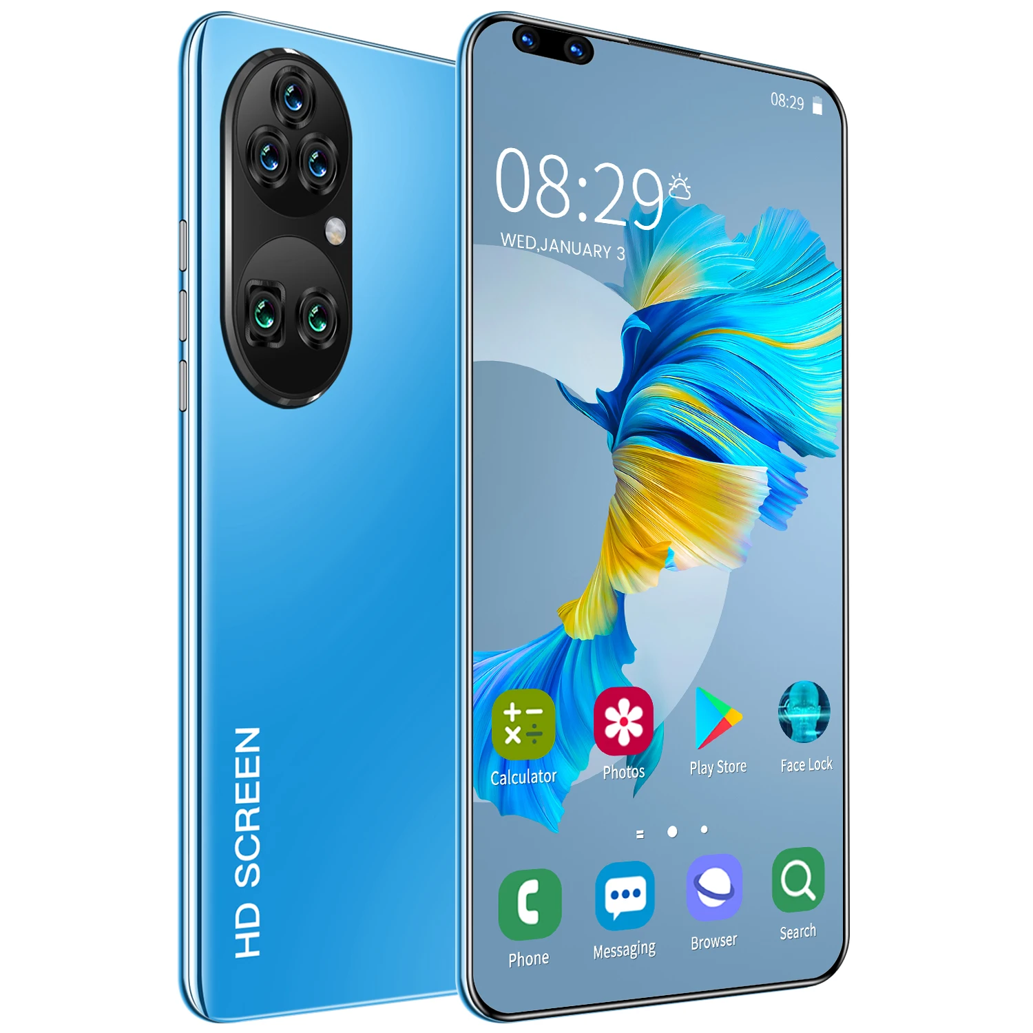 Ponsel pintar P60 Pro, HP Android 10 core 7.8 inci 16GB + 512GB 4K HD navigasi GPS 5G 40 + 48MP