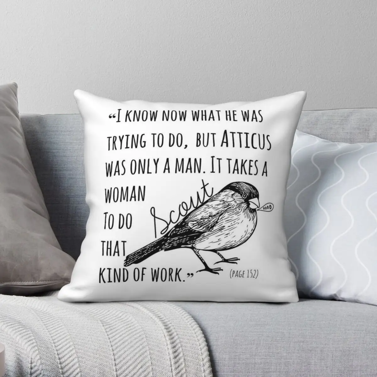 To Kill A Mockingbird Square Pillowcase Polyester Linen Velvet Pattern Zip Decorative Throw Pillow Case Sofa Cushion Cover 18