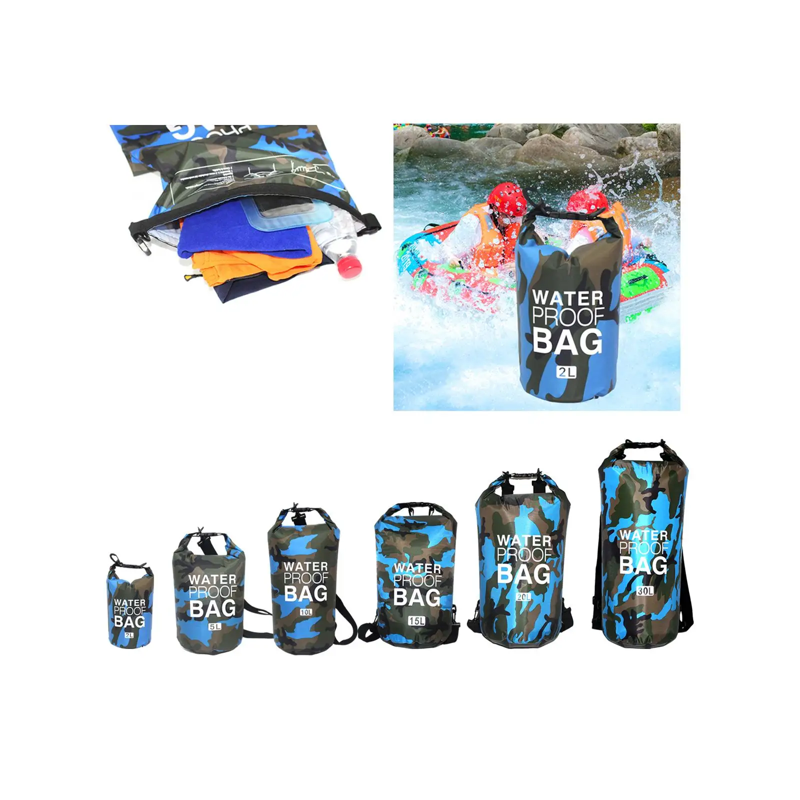 

Водонепроницаемая сумка с плечевым ремнем, компрессионный мешок, рюкзак для водных видов спорта, пешего туризма, катания на лодках, каноэ, рыбалки