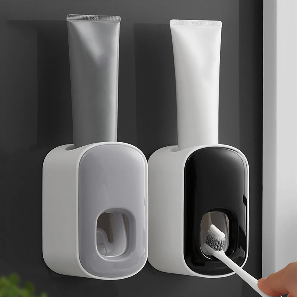 1pc Toothpaste Dispenser Automatic Squeezers Bathroom Toothpaste Squeezer Punch Free Wall Mounted Toothbrush Bathroom Products