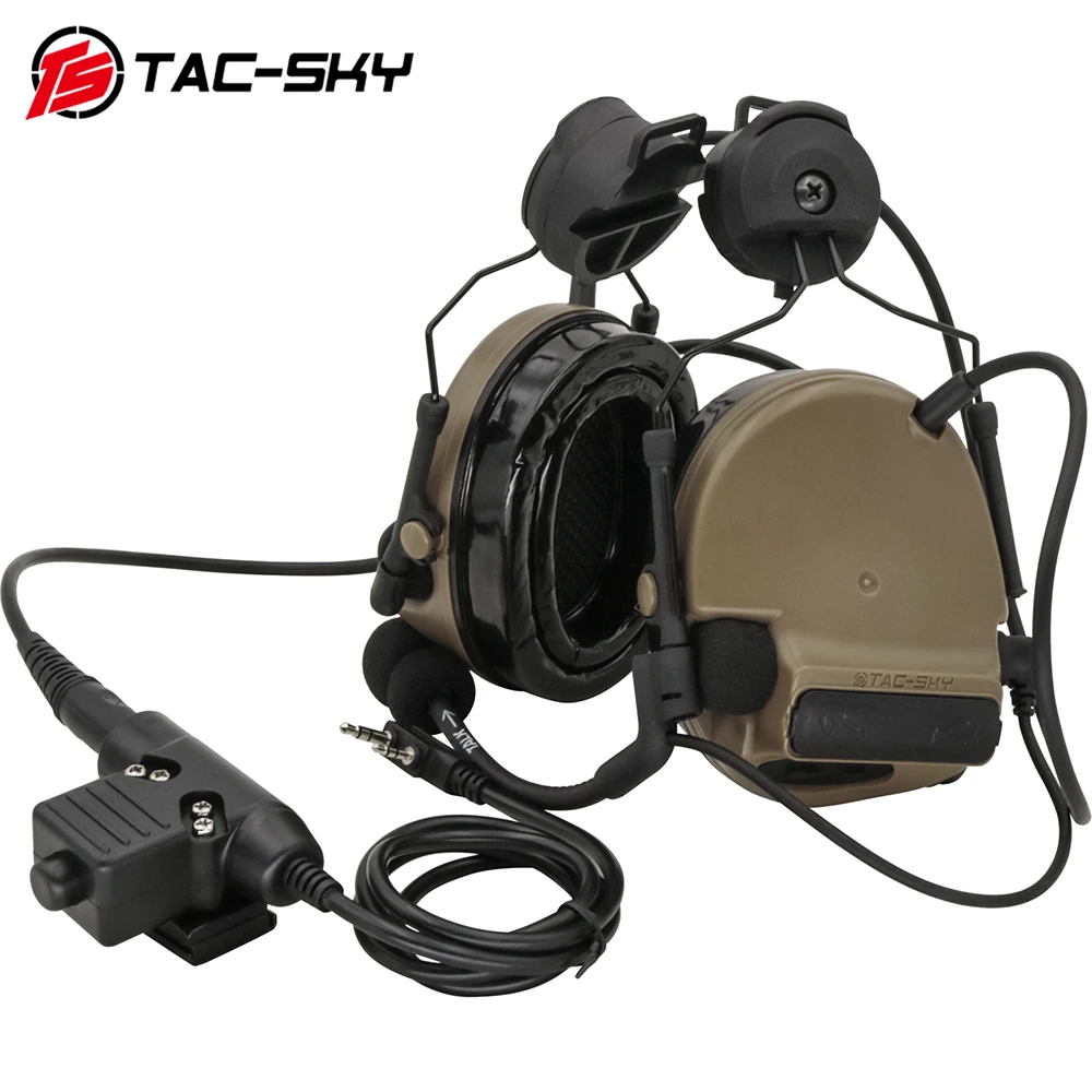 

TAC-SKY COMTAC Noise Reduction Pickup Tactical Headset COMTAC III Hearing Protection Airsoft Shooting Headphon for ARC Rail Helm