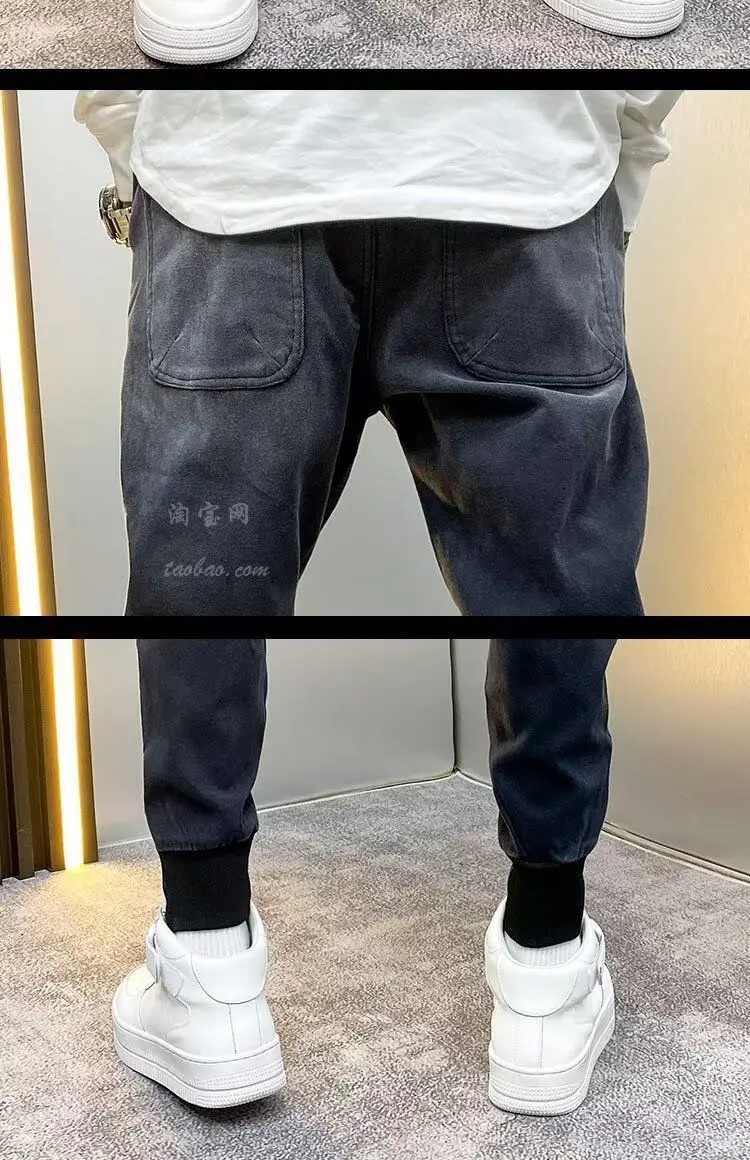 

Брендовая одежда, недорогая одежда, новинка 2026 года, высококачественные трендовые корейские леггинсы, молодежные мужские облегающие повседневные джинсы-шаровары