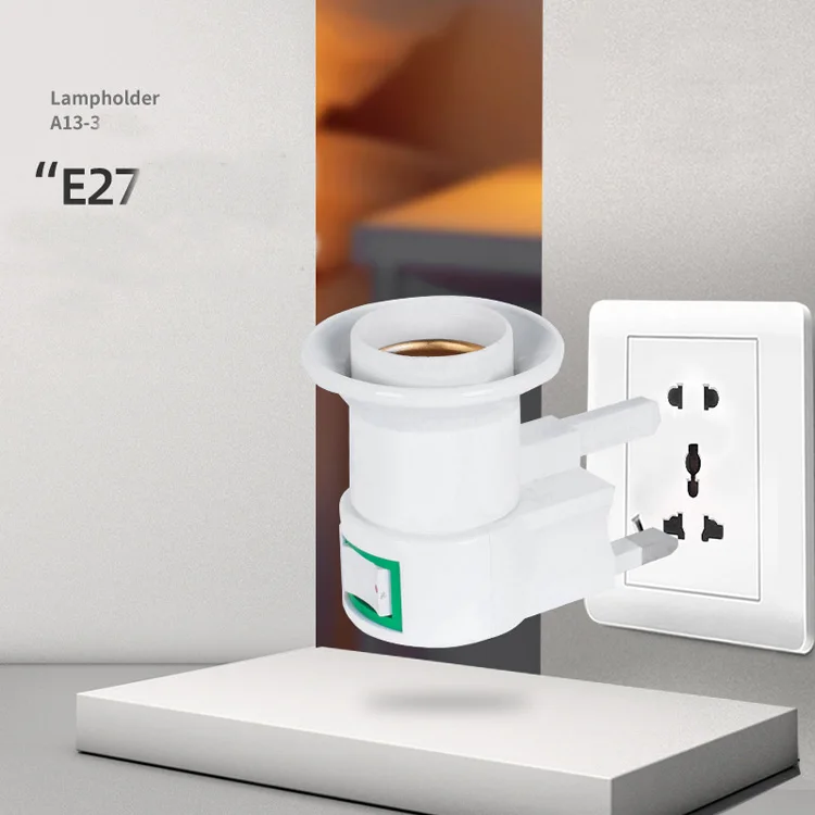 

AC E27 Plug UK type led Bulb Converter base light Adapter ON/OFF switch Control Switch Lamp Holder power Socket holder