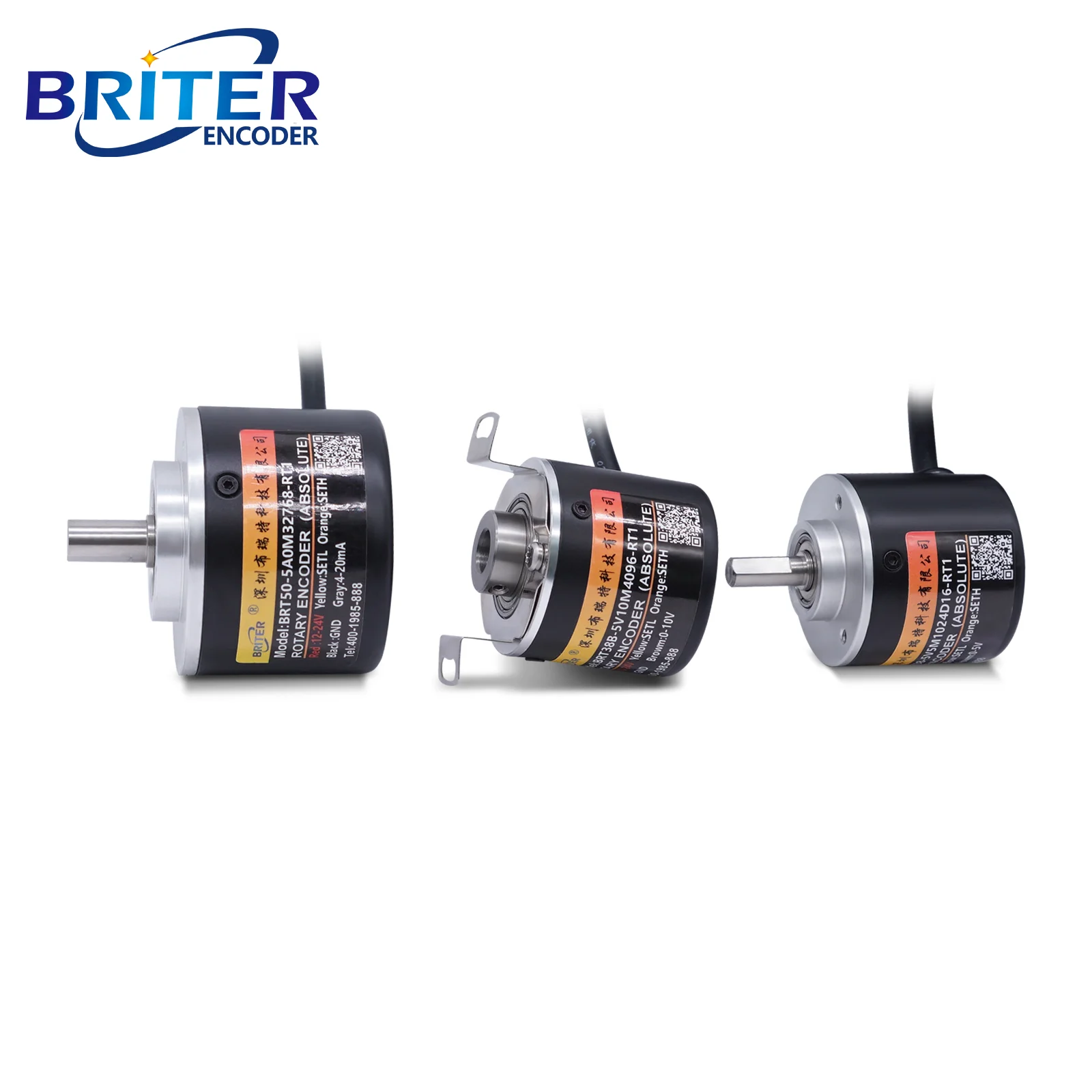 Briter Rotary Encoder Absolute Power Off Memory Position Measurement SSI CAN RS485 RS232 Analog Interface Resolution 15bit