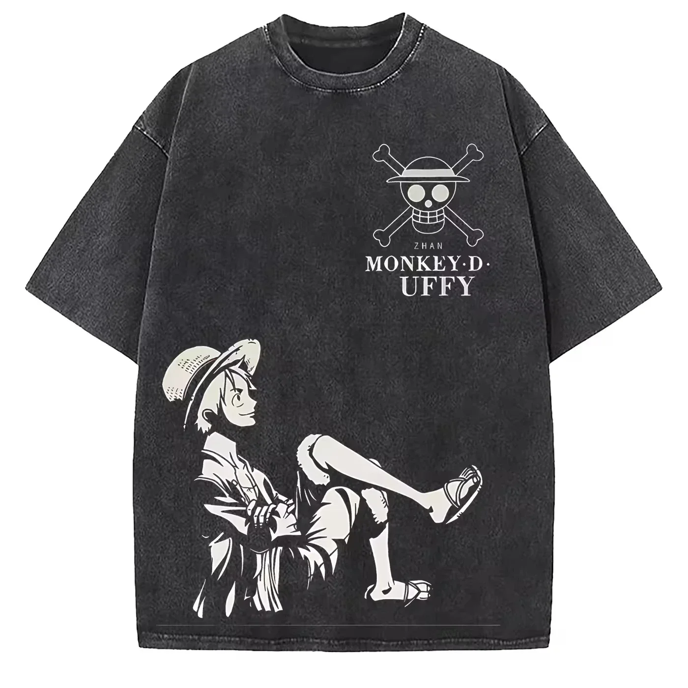 

One Piece Luffy Anime Washed Oversize T Shirt Zoro Tee Vintage Short Sleeve Couple Men Women Streetwear Casual Top Unisex Autumn