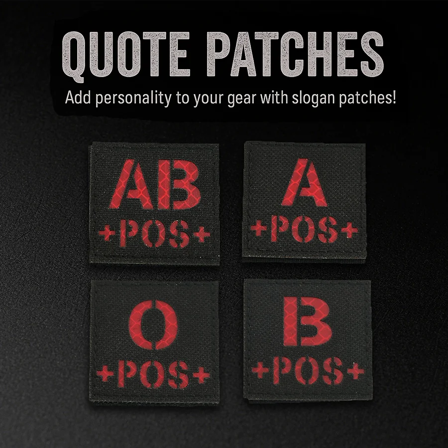 

Infrared Reflective Blood Type Patch Hook Loop Tactical ID Badge for Outdoor Vest Tactics Badge for Backpack Army Accessories