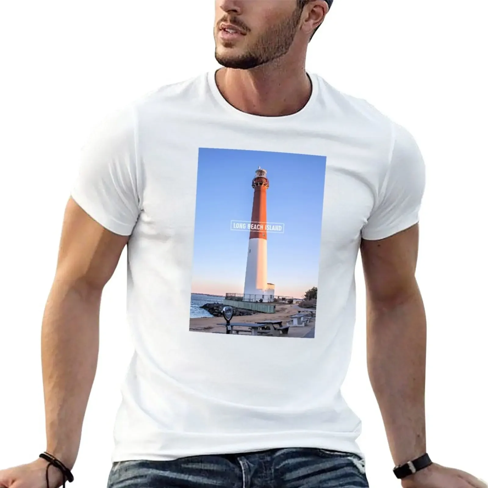 

Long Beach Island. T-Shirt aesthetic clothes summer tops oversized t shirt Aesthetic clothing mens clothing