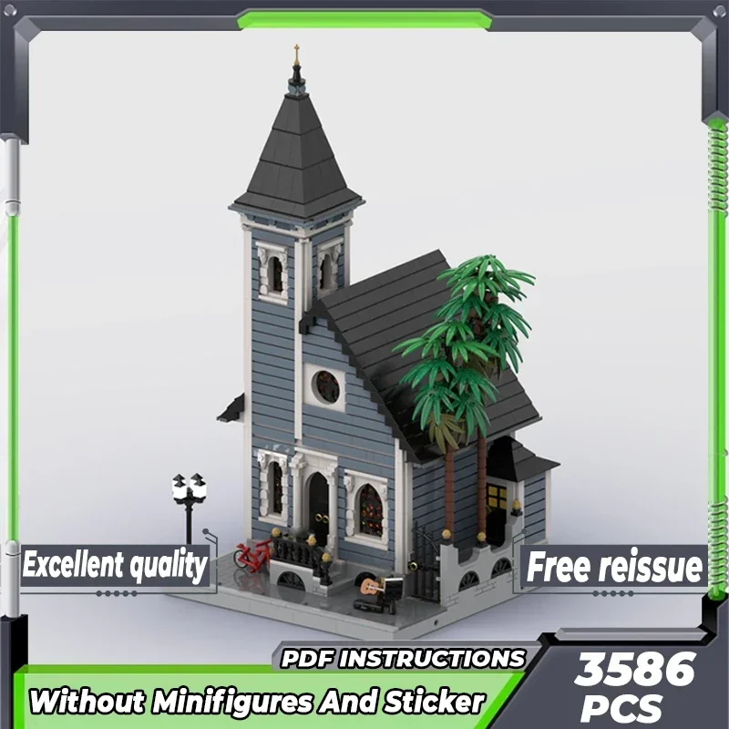 Medieval Street View Model Moc Building Bricks New Orleans Church Technology Modular Blocks Gift Christmas Toy DIY Sets Assembly