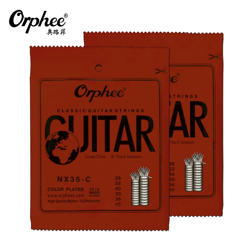 Orphee Classical Guitar Strings 6Pcs/Set NX35-C BLack Nylon Classical Guitarra Strings Suitable for Beginne Guitar Accessories