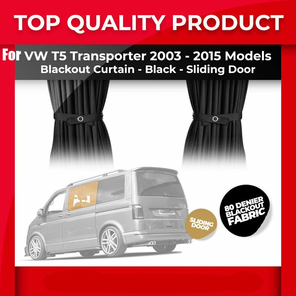 Window Shade For VW T4 Transporter Caravelle 1990-2003 Tailored Blackout Curtain 80 Denier Fabric Centre Sliding Door Window