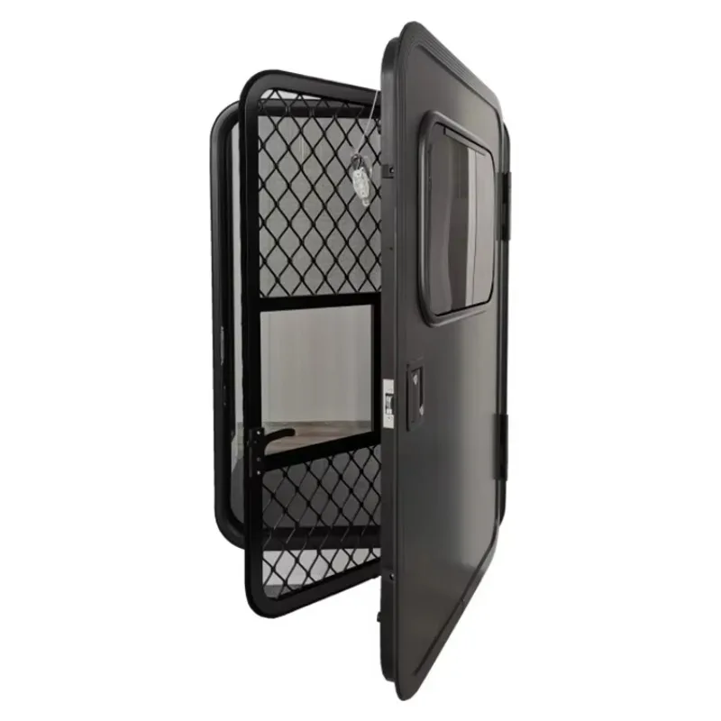 

600-900mm Aluminum Alloy Frame Single Point Lock RV Caravan Camper Trailer Door With Acrylic Window