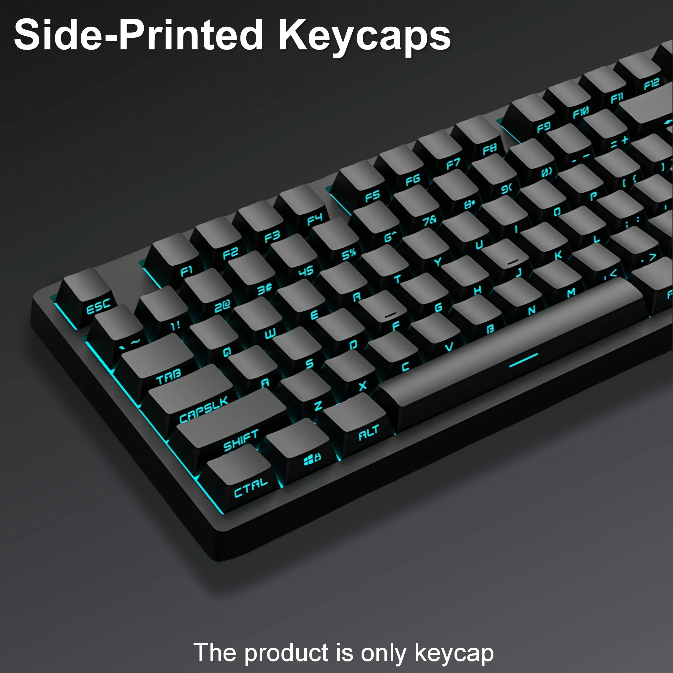 10 Colors Side-Printed ABS Keycaps 131 Keys OEM Profile Double-shot Keycap Set for Mx Cherry Switch Mechanical Keyboard DIY Kit