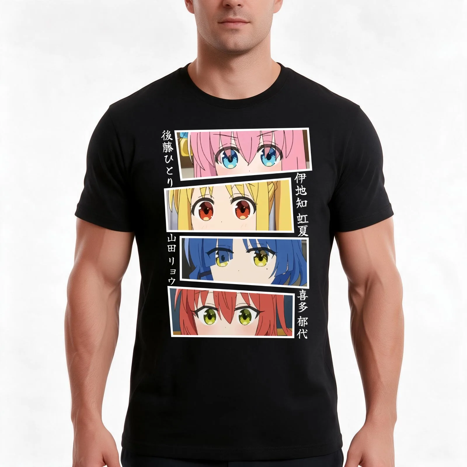 Bocchi the Rock T-Shirt, Summer Casual Cotton Tee, Oversized Streetwear Tops, Vintage Graphic Print, Loose Fit Short Sleeve