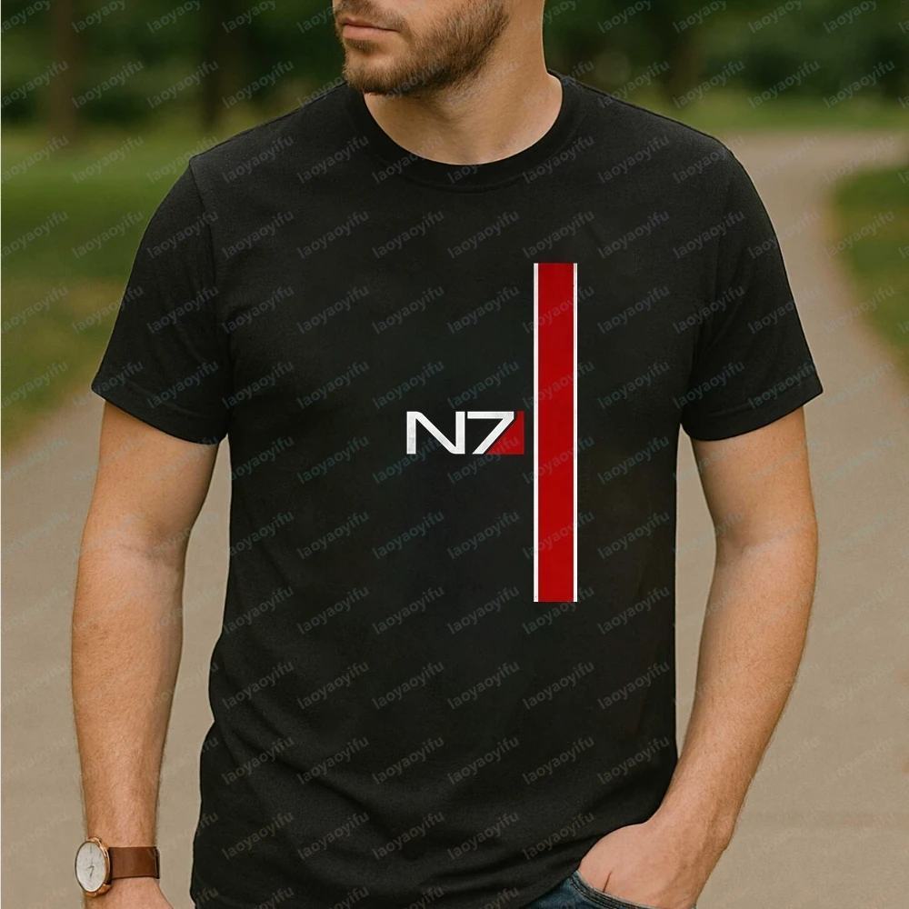 Korean-style Commentary on Men's Clothing, Mass Effect N7 Video Game, Comfortable T-shirts for Both Men and Women