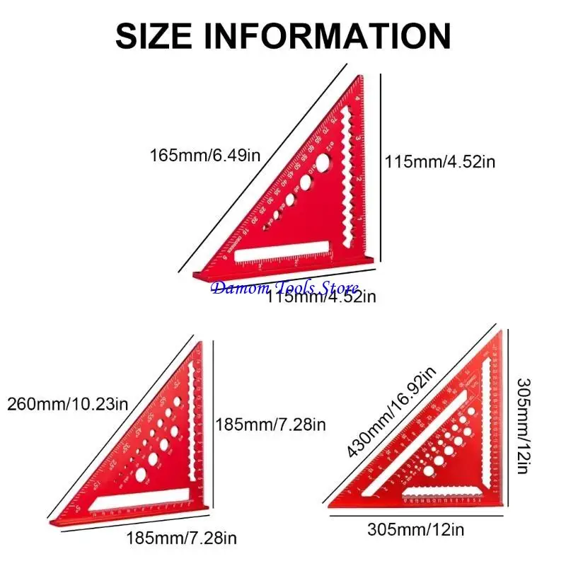 57BE Carpenter Squares Rafter Square Aluminum Triangles Square Carpenter Tool Layout