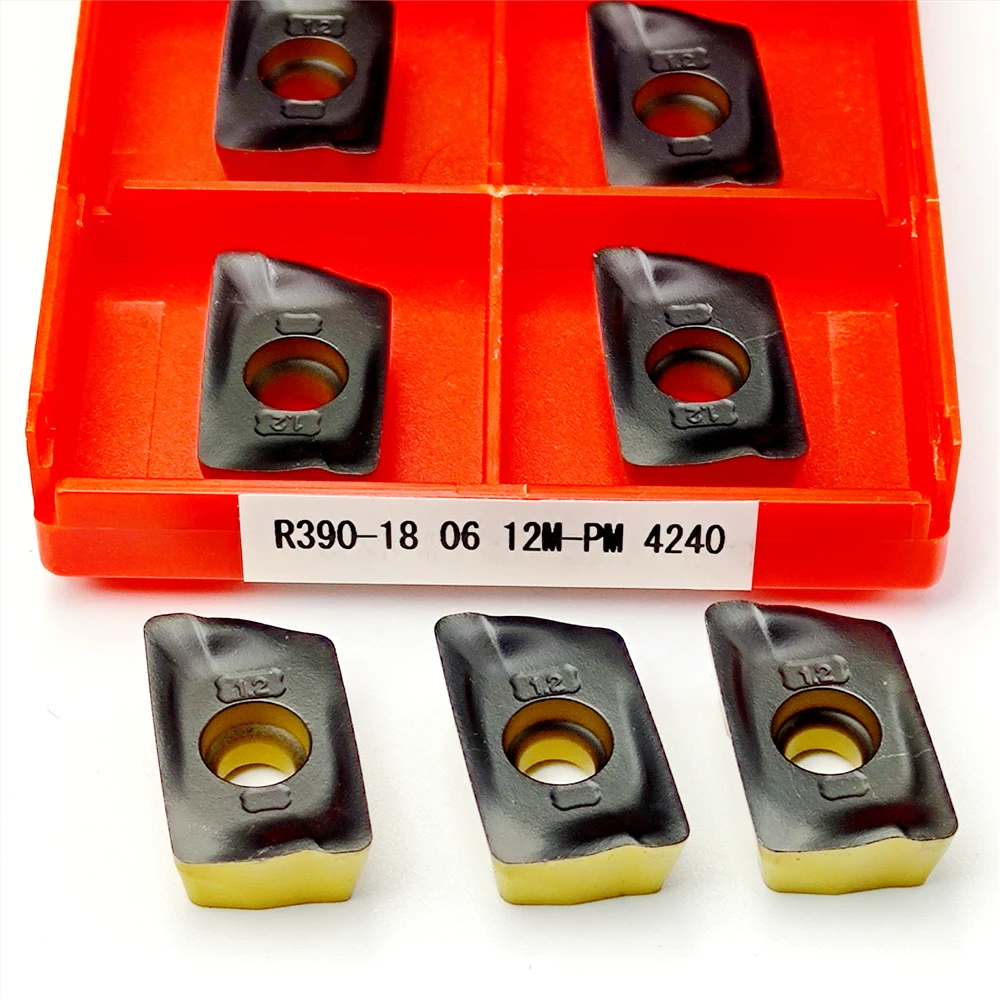 High Quality Hard Alloy Blade R390 Processing Metal  Tool 10PCS R390 180612 PM 4240 Original External Turning