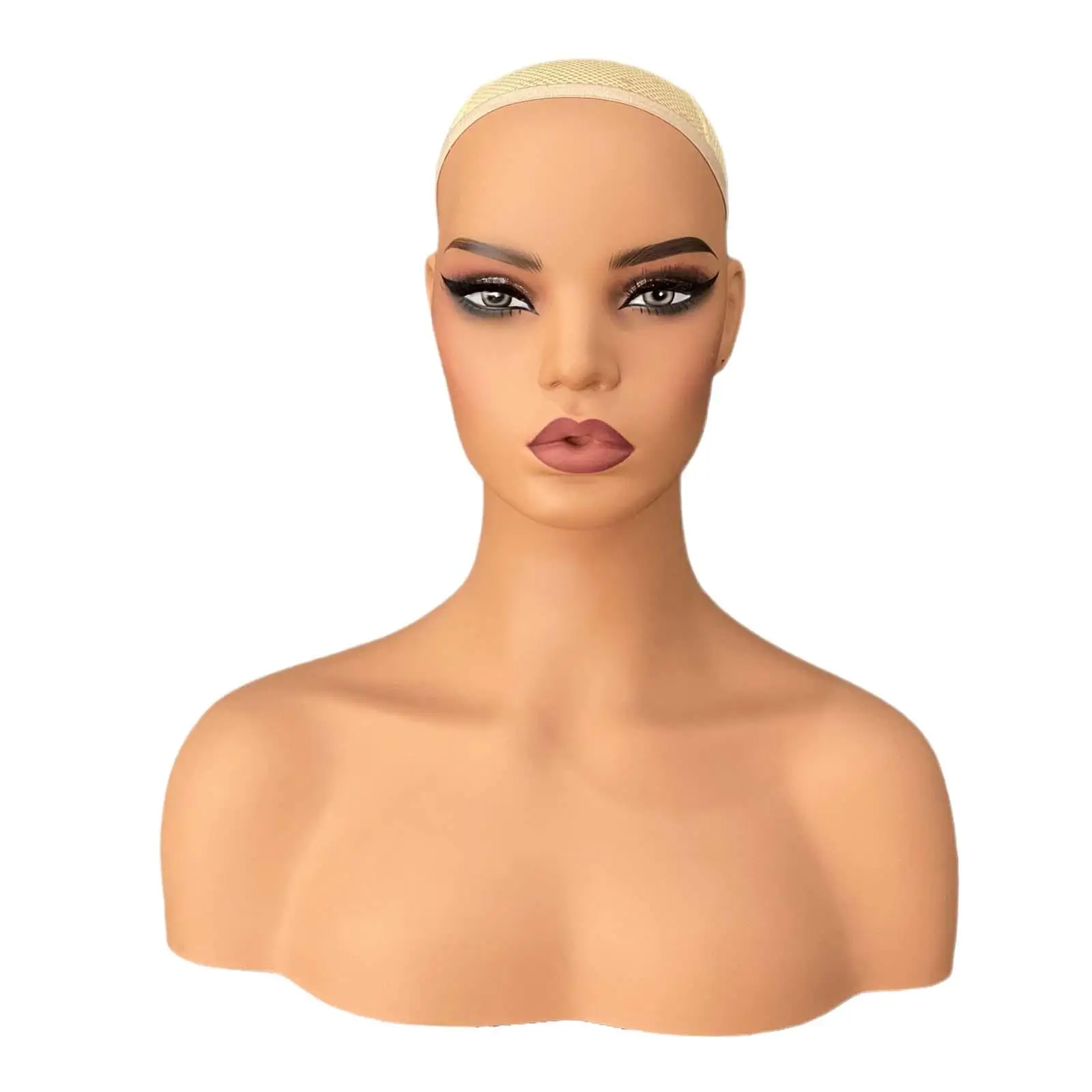 Wig Display Stand Fashionable Hair Accessory Manikin Display Holder Realistic Mannequin Head Female Mannequin Head with Shoulder