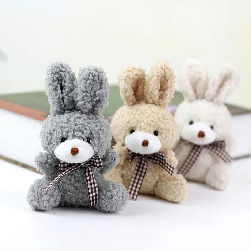 1Pc Plush Bunny Dolls KeyChain Ornament Rabbit with Hanging-Hook for Bag Purse Tote Backpack Stuffed Doll Keyring