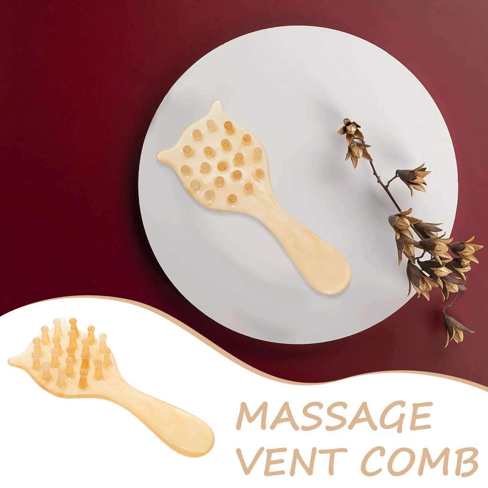 

Massage Comb Resin Scalp Massager Handle Design for Blood Circulation Pressure Relief Versatile Hair Brush Shower Shampoo Brush
