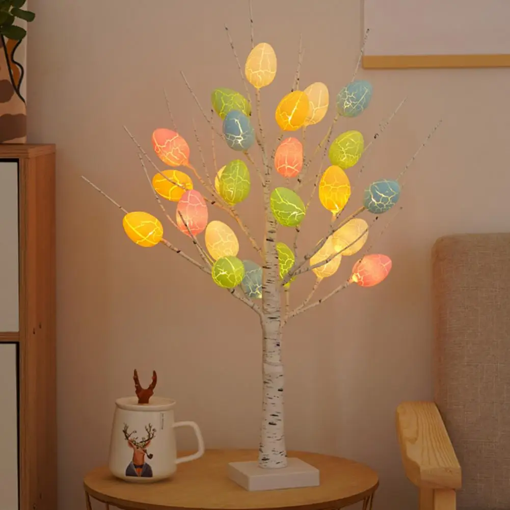 Easter Tree Light Soft Lighting Battery Powered Branches Adjustable Always-on Function Easy Installation Desktop LED Tree Lamp E